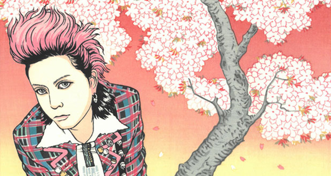200枚限定！X JAPANのhideが浮世絵木版画で蘇る「hide 桜の景