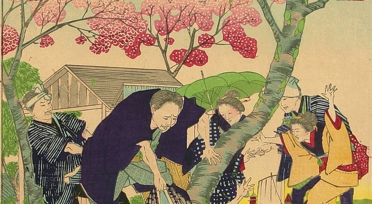 酔っ払いに喧嘩にケガ人も続出！大騒ぎだった明治時代のお花見