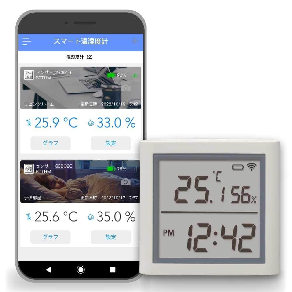 スマホと連携「スマート温湿度計」 温度・湿度データをアプリでチェック 2022年12月2日 エキサイトニュース 6840