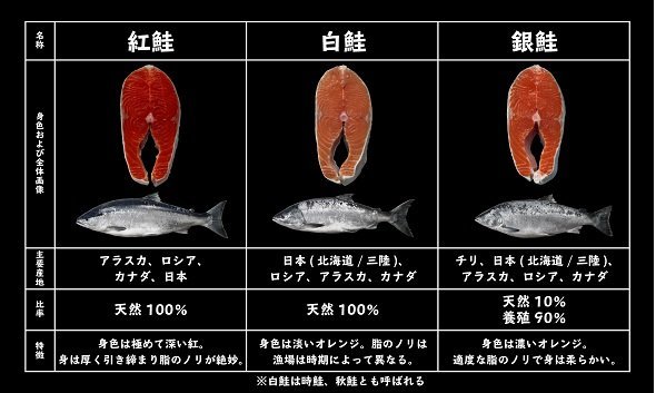 銀鮭と紅鮭の違いって何 そんな疑問もすぐ解決 プロが作った 鮭の比較表 が便利だと話題に 年10月22日 エキサイトニュース