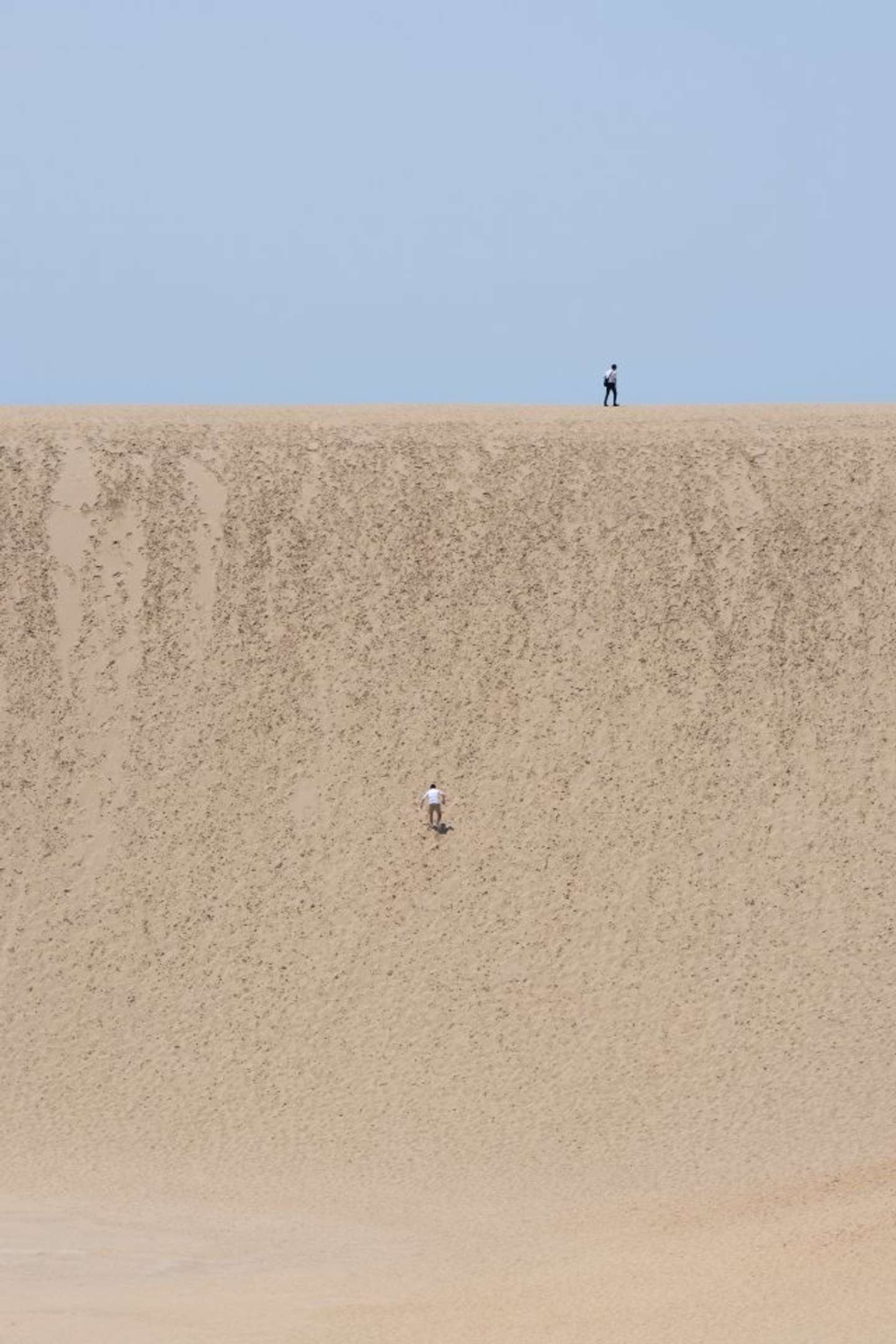 夏の鳥取砂丘で待ち受ける 反り立つ壁 絶大な存在感に圧倒される これはやばい 心が折れます 22年7月16日 エキサイトニュース