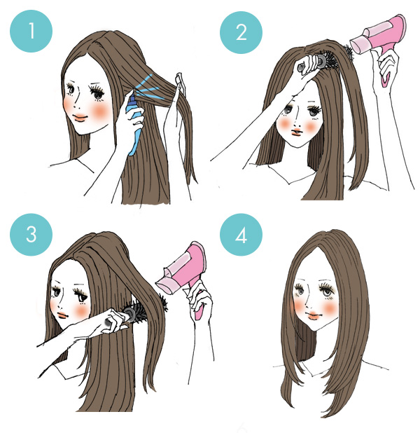 ツヤサラ美人に ブローできれいなストレートを作る方法 イラスト付き 14年11月5日 エキサイトニュース