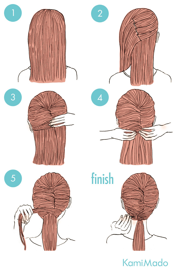 お呼ばれに使いたい 外国人風ポニーテールアレンジ イラスト付き 15年6月27日 エキサイトニュース