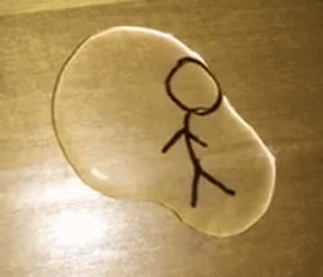 こいつ 生きてやがるぜ テーブルに描いた棒人間に水を垂らすとあら不思議 17年2月1日 エキサイトニュース