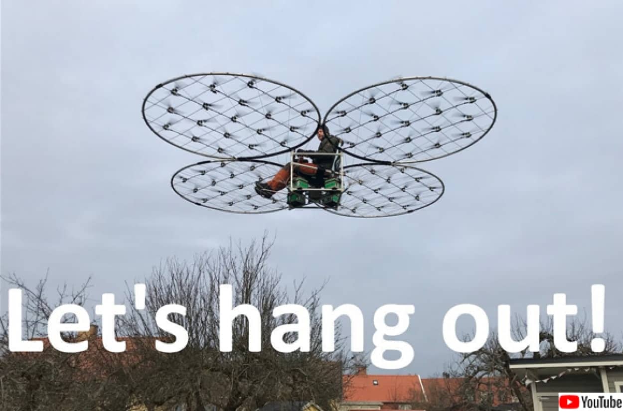 空を自由に、飛びたいな。はい、乗用ドローン！タケコプターを大量に搭載した感のあるDIY飛行マシン (2021年7月11日) エキサイトニュース