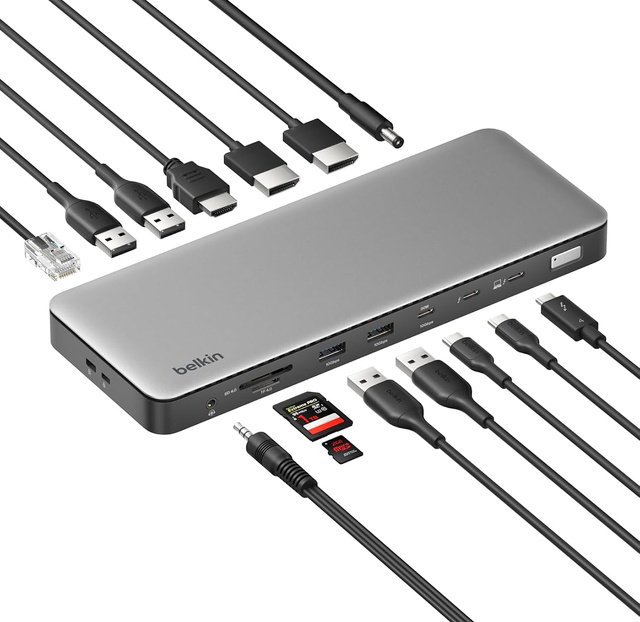 ベルキン、14ポートを集約したThunderbolt 4接続ドック「Belkin