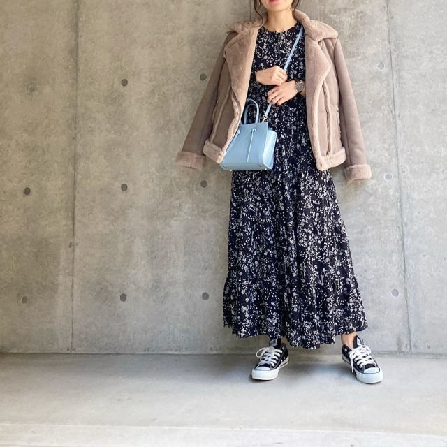 冬だって 花柄 黒ワンピ がめちゃ使える オトナ可愛い 最旬コーデ5style ローリエプレス