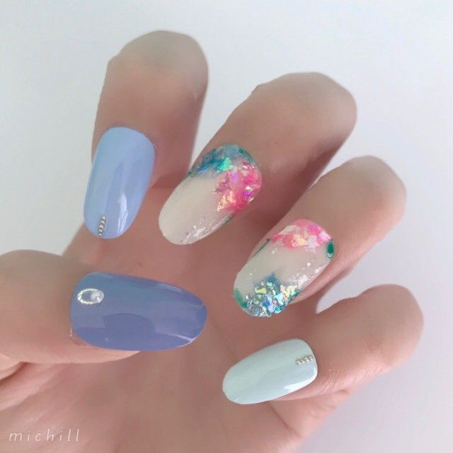 クラッシュホログラムで簡単あじさいネイル セルフなのにプロ級見え ローリエプレス クラッシュホログラムで簡単あじさいネイル セルフなのにプロ級見え ローリエプレス