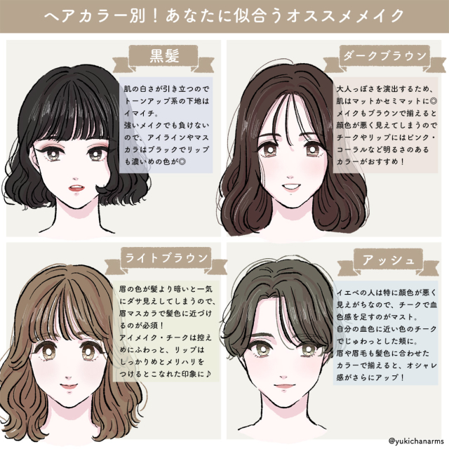 4つのヘアカラー別 垢抜けメイクのポイント ローリエプレス