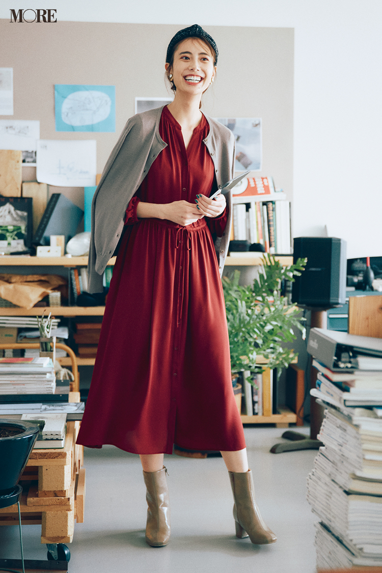 今日のコーデ 土屋巴瑞季 ユニクロ の秋色ワンピースが忙しい朝の救世主 ローリエプレス