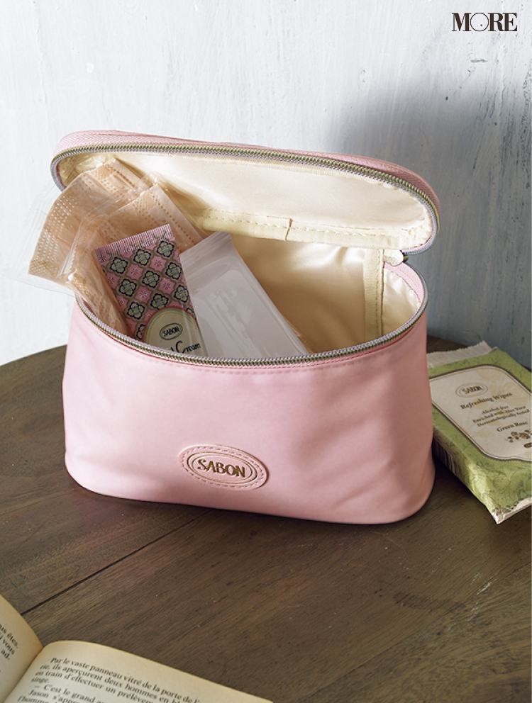 More12月号付録は Sabon コラボのバニティポーチ リボンハンドルが可愛い ローリエプレス