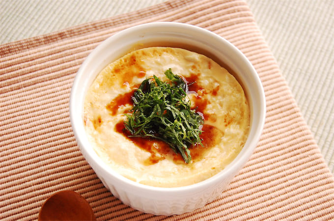 爆速4分の茶碗蒸し】豆腐混ぜるとヘルシー＆ボリューミィ♡隠し味の