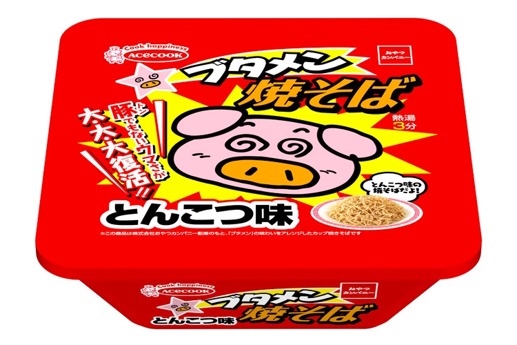 エースコック おやつカンパニー ブタメン焼そば とんこつ味 発売 21年9月24日 エキサイトニュース