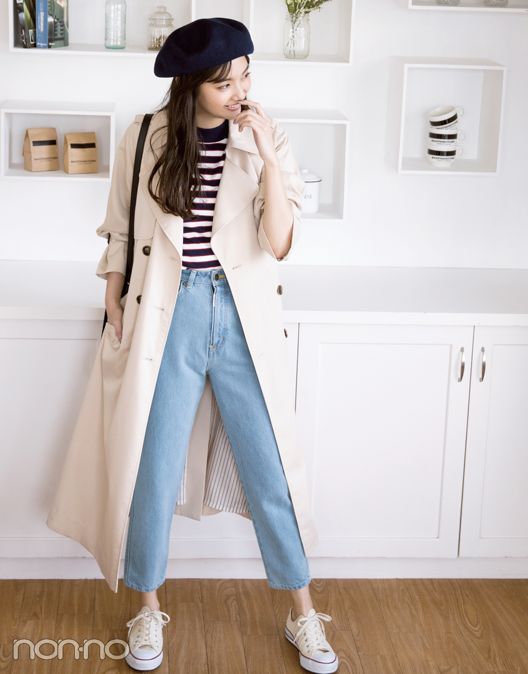 お花見などのおでかけに デニムパンツのきれいめコーデ14選 ローリエプレス