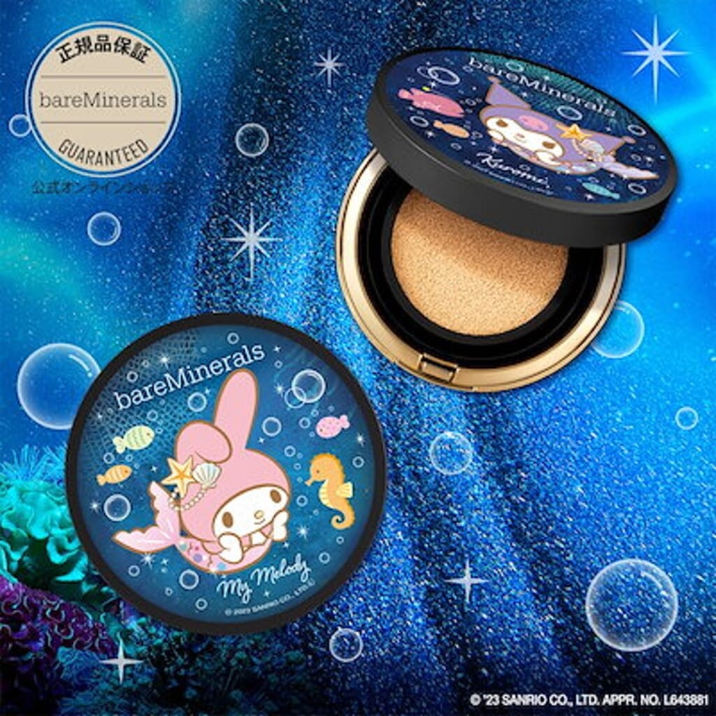 ベアミネラル ブラシ&パウダーファンデーション(マイメロ人魚) マーメイドになったマイメロ＆クロミをデザイン！ベアミネラルから