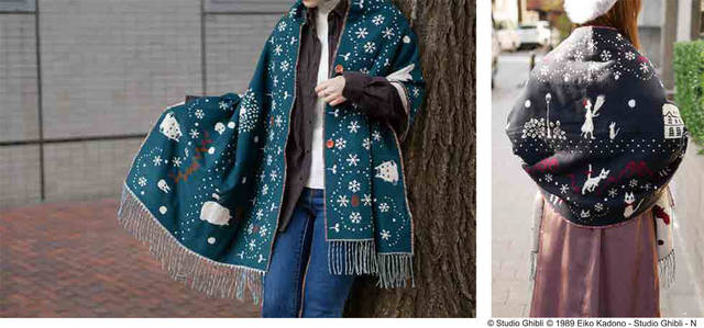 ジブリ　魔女の宅急便　ボタン付きストール　雪の降る街 アウトレット セール 通販ゲーム・おもちゃ・グッズ - ジブリ 魔女の