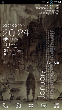Zooper Widget 時計も天気も自由にカスタマイズして クールなタイポグラフィ風ホーム画面に 無料androidアプリ 13年1月16日 エキサイトニュース