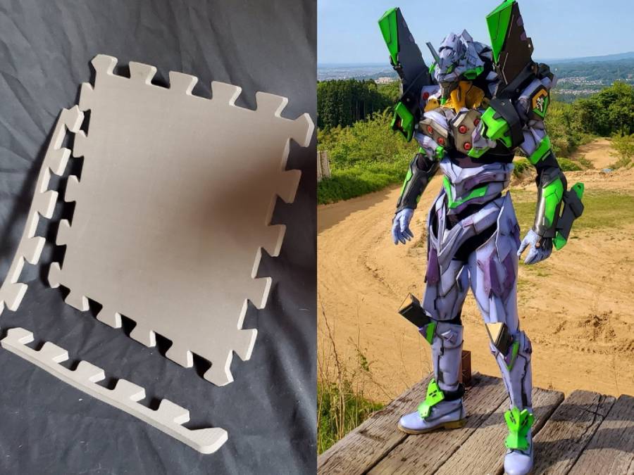 リアルなエヴァ初号機のコスプレ衣装 材料はなんと100均のジョイント