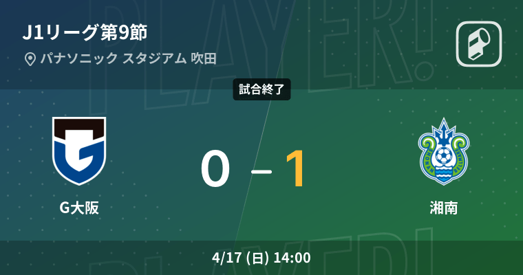 J1第9節 湘南がg大阪との一進一退を制す 22年4月17日 エキサイトニュース
