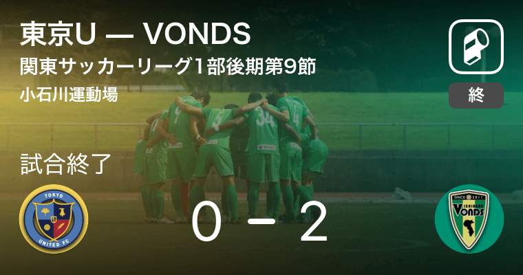 関東サッカーリーグ1部後期第9節 Vondsが東京uを突き放しての勝利 18年9月23日 エキサイトニュース