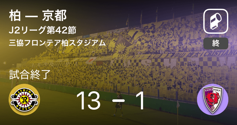 J2第42節 柏が京都を突き放しての勝利 19年11月24日 エキサイトニュース