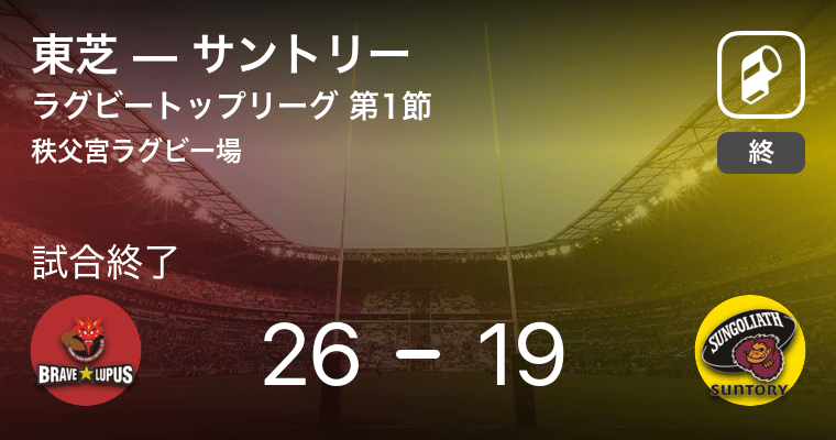 【ラグビートップリーグ第1節】東芝がサントリーから勝利を ...