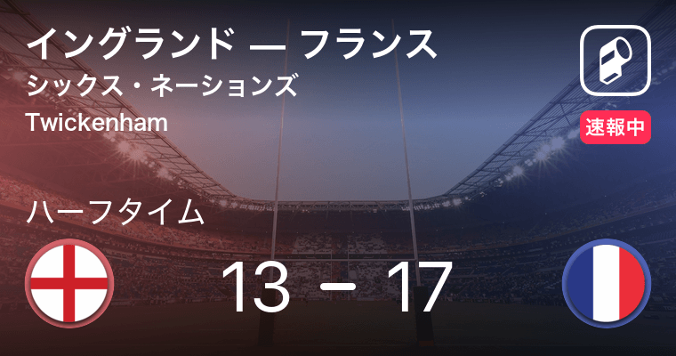 速報中 イングランドvsフランスは フランスが4点リードで前半を折り返す 21年3月14日 エキサイトニュース