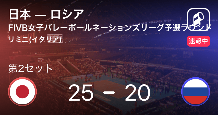 速報中 日本vsロシアは 日本が第1セットを取る 21年6月2日 エキサイトニュース