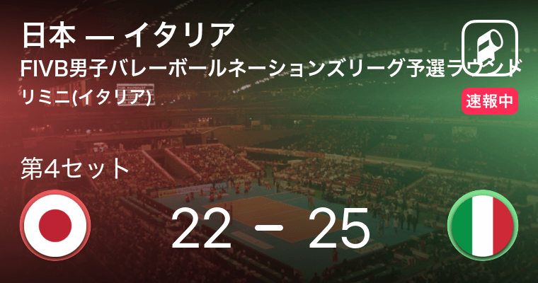 速報中 日本vsイタリアは イタリアが第3セットを取る 21年6月11日 エキサイトニュース