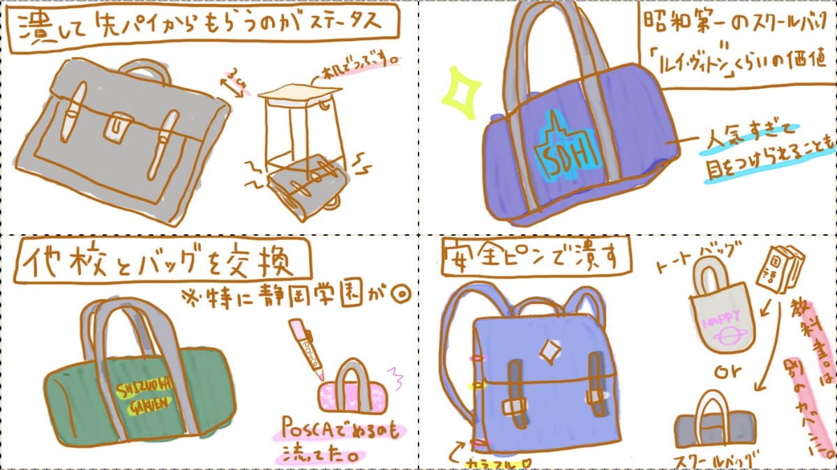 90年代の女子高生はスクールバッグを潰す 汚す 他校のカバンと交換する など 今考えると謎文化が流行していました 18年8月日 エキサイトニュース