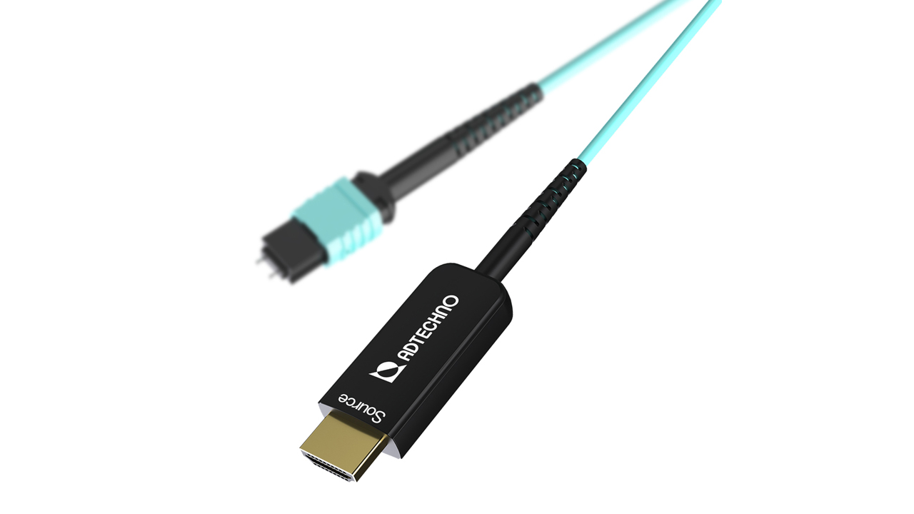 エーディテクノ、MPO脱着式光ファイバHDMIケーブルセット発売。HDMI