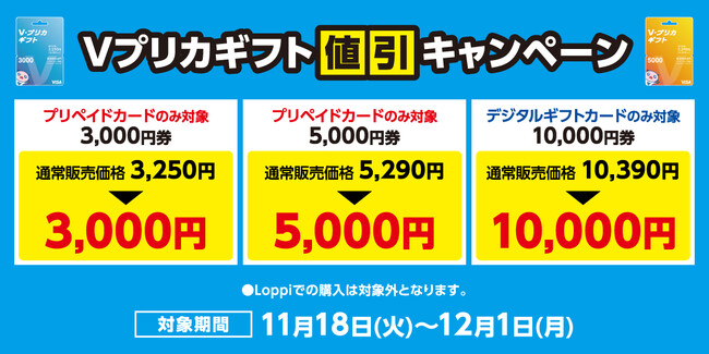 ローソン限定】Vプリカギフト値引きキャンペーン (2025年11月18日
