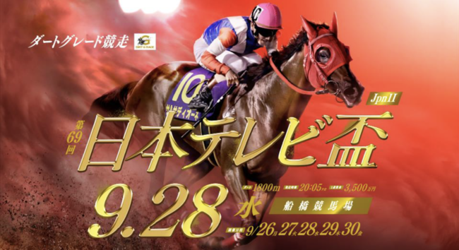 船橋競馬 第６回開催〔９月２６日(月)～３０日(金)〕「日本テレビ盃（JｐｎII）」〔９月２８日(水)〕 (2022年9月17日) -  エキサイトニュース