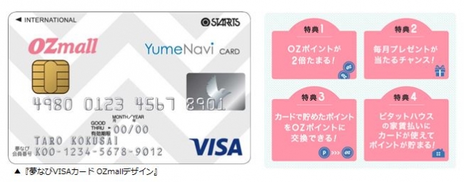 1月10日 火 より Ozmall会員にお得なクレジットカードが登場 夢なびvisaカード Ozmallデザイン を発行 会員募集を開始 2017年1月10日 エキサイトニュース