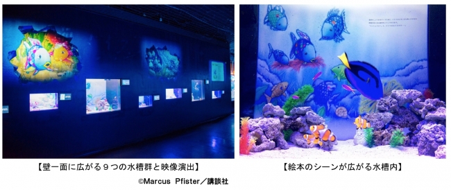 アクアパーク品川 壁一面の水槽群に 世界で大人気の 絵本の世界 を再現 にじいろのさかな展 読む水槽 ２０１７年１０月７日 土 ２０１７年１２月２５日 月 17年10月16日 エキサイトニュース