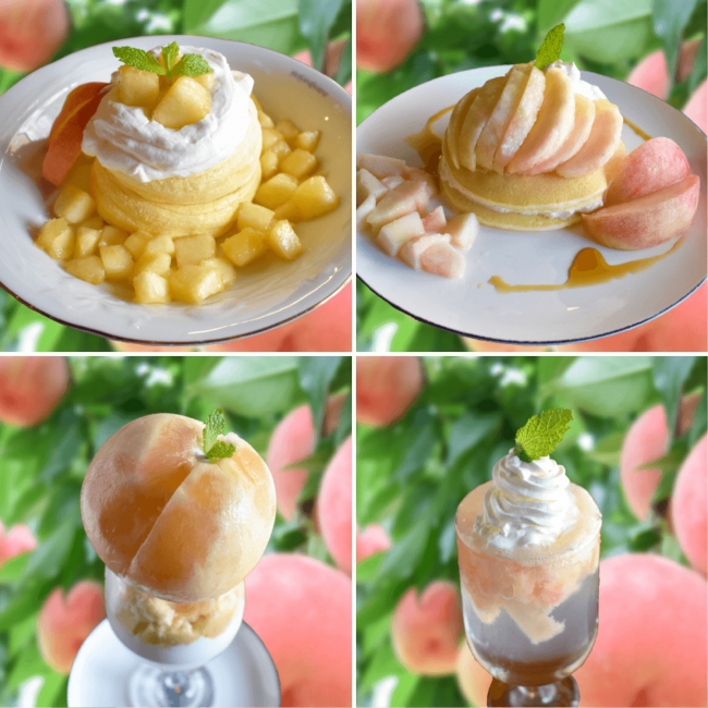 ４品種の桃を食べ比べ 和歌山県かつらぎ町の小柳農園の桃を贅沢に使った 桃パンケーキ スイーツ が期間限定で登場 18年7月9日 エキサイトニュース