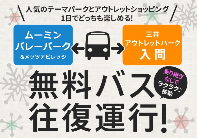 三井アウトレットパーク 入間 ムーミンバレーパーク メッツァビレッジ 無料バス往復運行 期間 19年11月23日 土 祝 12月22日 日 19年10月21日 エキサイトニュース