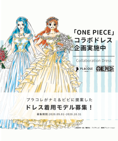 モデル募集スタート プラコレ One Piece ワンピース とのコラボドレス企画 ワンピースキャラクター に提案中のオリジナルウェディングドレス着用モデルの募集を開始します 年9月7日 エキサイトニュース