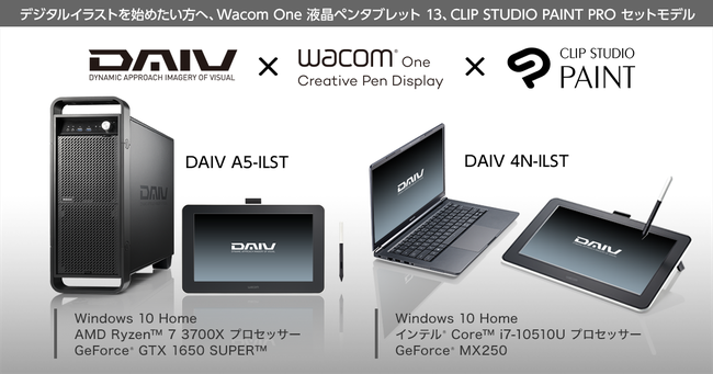 Daiv Wacom One液晶ペンタブレット13 Clip Studio Paint Pro セットモデルがマウスコンピューターより発売開始 年10月日 エキサイトニュース
