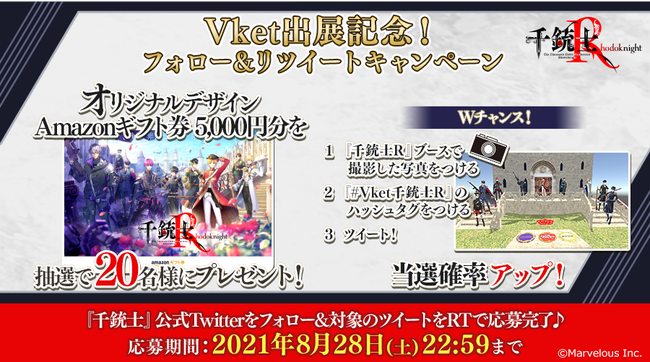 事前登録受付中の 千銃士 Rhodoknight バーチャルマーケット6出展を記念して Amazonギフト券が当たるプレゼントキャンペーンを開始 21年8月14日 エキサイトニュース