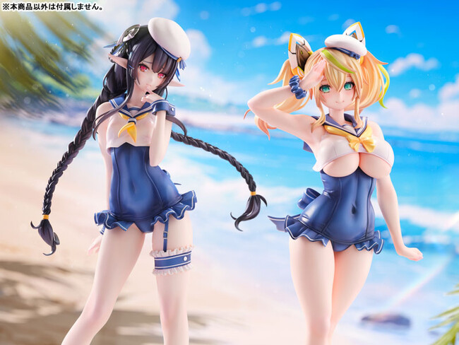 PHANTASY STAR ONLINE 2 es 涼風のジェネ 蒼海のアネット PHANTASY STAR ONLINE 2 es』より、セーラー風スク水に身を包んだ