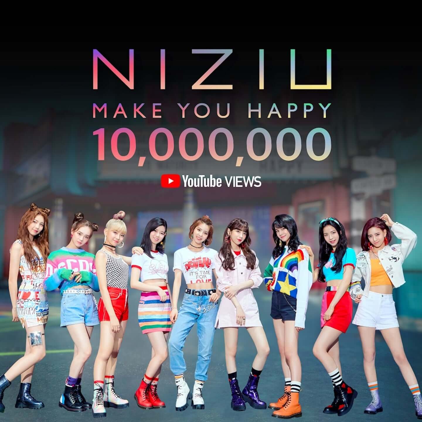 NiziU初のミュージックビデオ“Make you happy”が公開初日に1,000万回