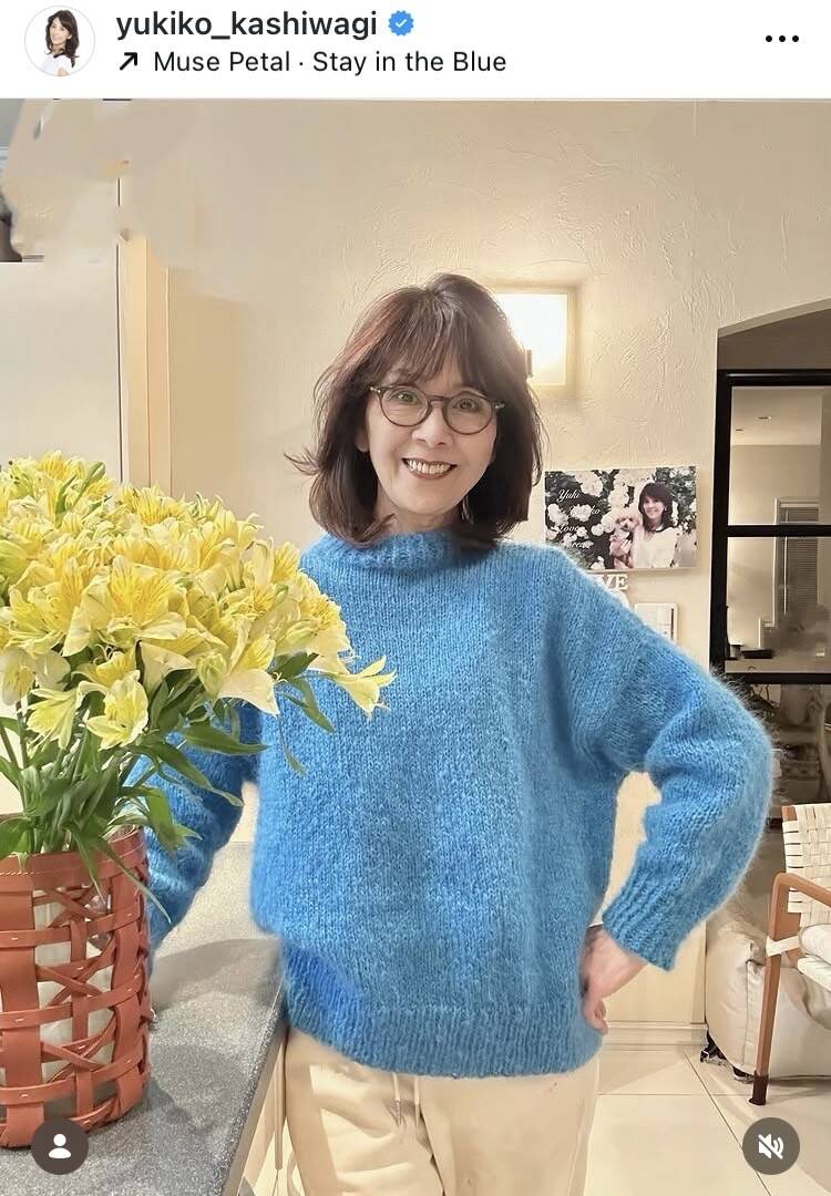 柏木由紀子が手編みセーターを披露！