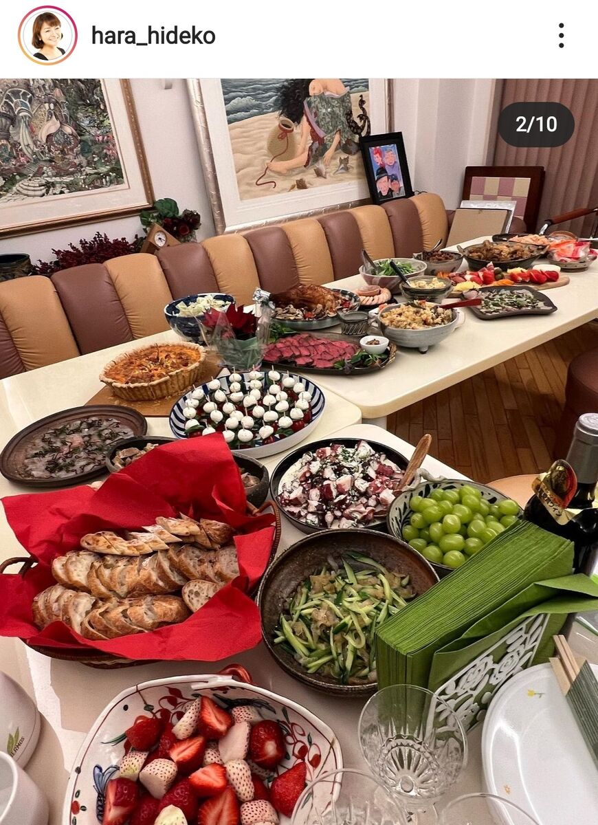 原日出子、「お家クリスマス」の食事が凄すぎる！近所と手料理持ち寄り 