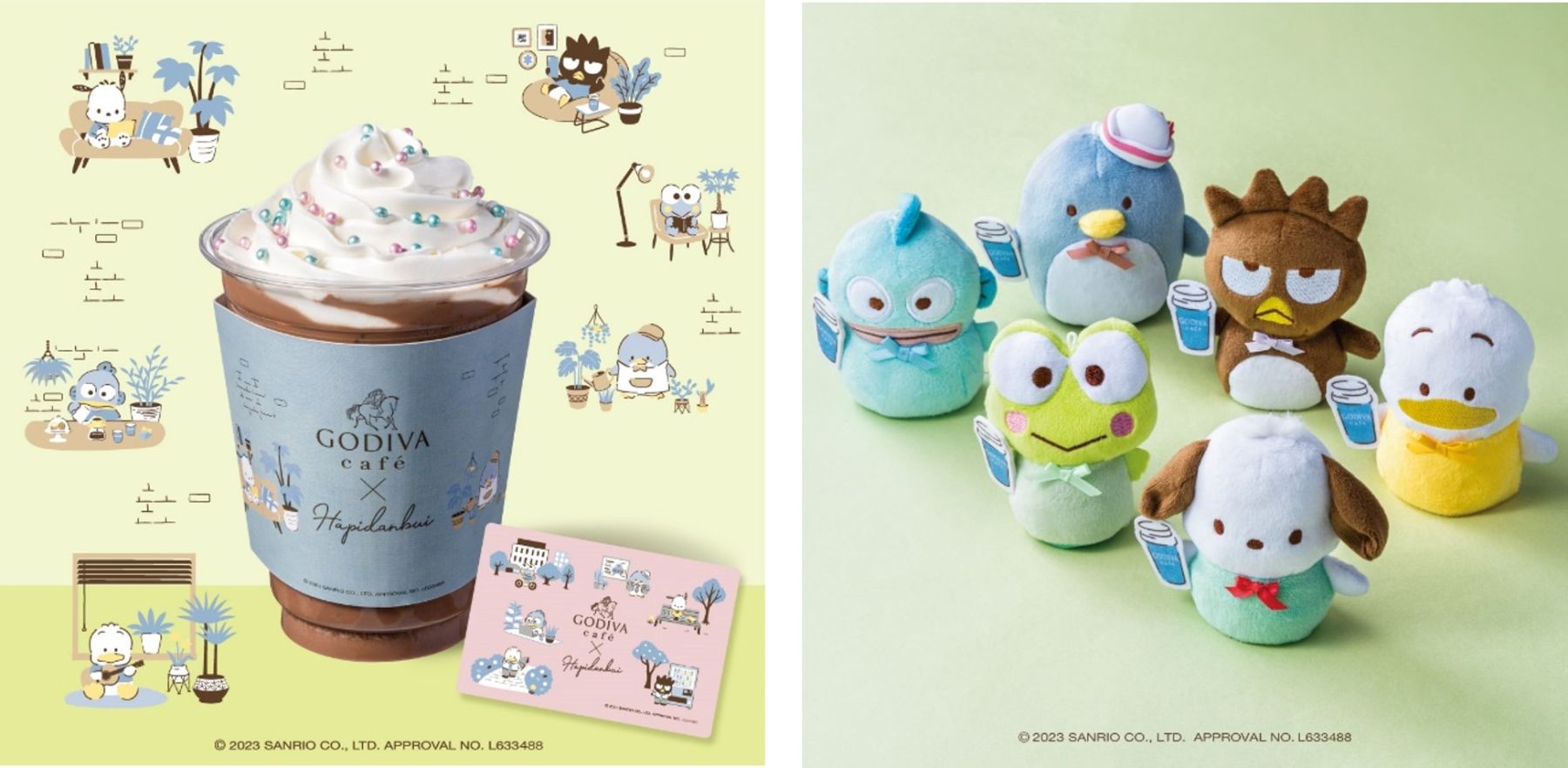 ゴディバカフェ×サンリオ「はぴだんぶい指人形セット」発売、けろ  
