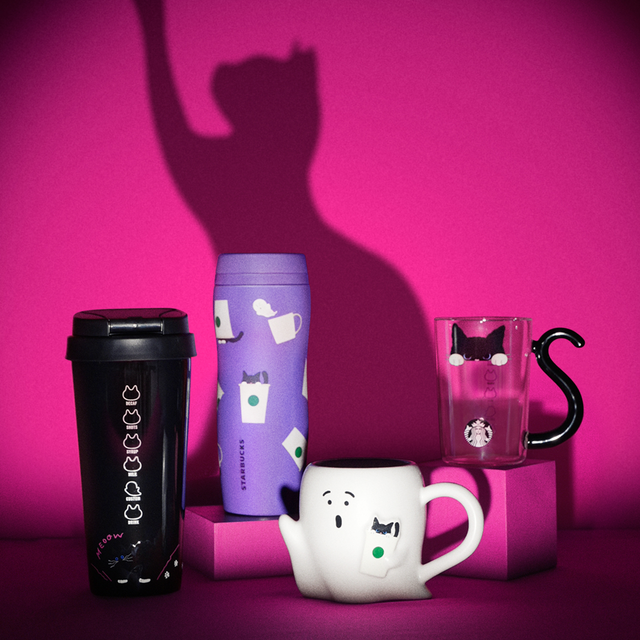 スタバのハロウィンシリーズ３セットで スタバ「ハロウィン」グッズ2025全16品、黒猫やおばけモチーフの