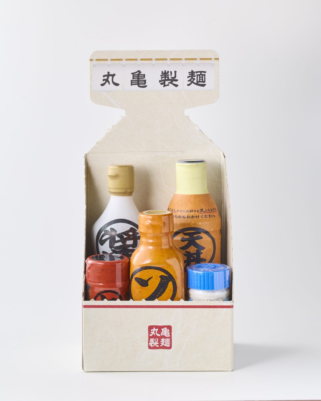 【 丸亀製麺 】 だしソース5本 ＆ だししょうゆ5本 セット　手提げ袋5枚♪ 丸亀製麺が初めて「調味料五種」を全国販売 テスト販売では「売り切れ