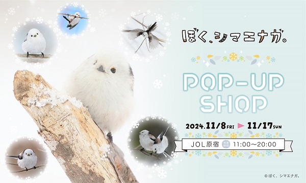 東京都渋谷区】シマエナガのかわいい姿が存分に楽しめる「ぼく、シマエナガ。POP-UP SHOP」開催！ (2024年10月19日) -  エキサイトニュース