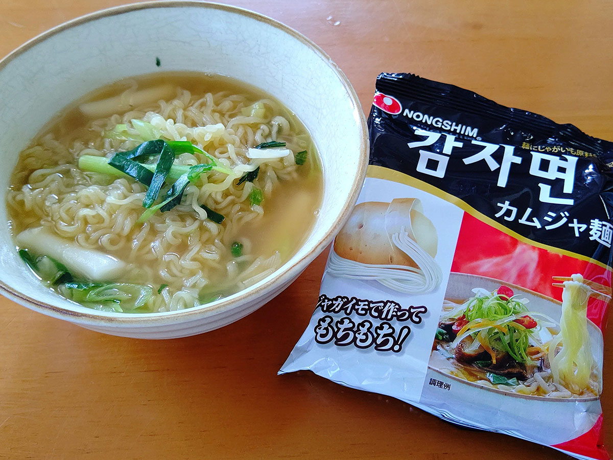 つるもち食感で極旨！ 麺にジャガイモを練り込んだ韓国ラーメン