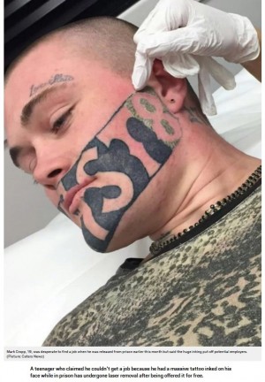 顔のタトゥーで 仕事が見つからない と嘆いた男性 除去を決意 ニュージーランド 17年7月21日 エキサイトニュース